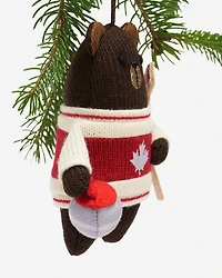 Curling Brown Bear Ornament