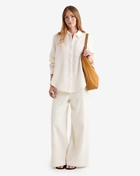 Pantalon à jambe large en coton Isla