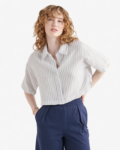 Chemise à manches courtes en gaze de coton Isla