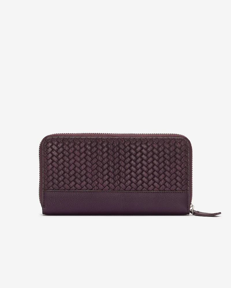 Zip Around Clutch Woven