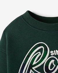 Baby Plaid Applique Crew