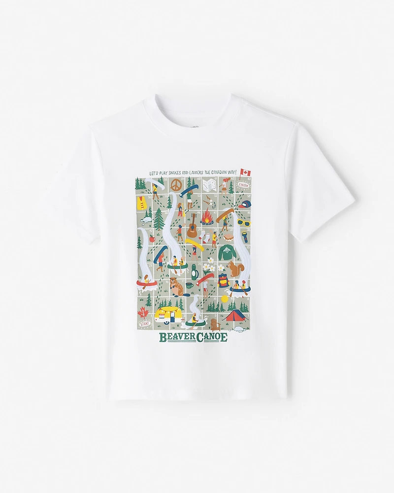 Kids Beaver Canoe Snakes And Ladders T-Shirt