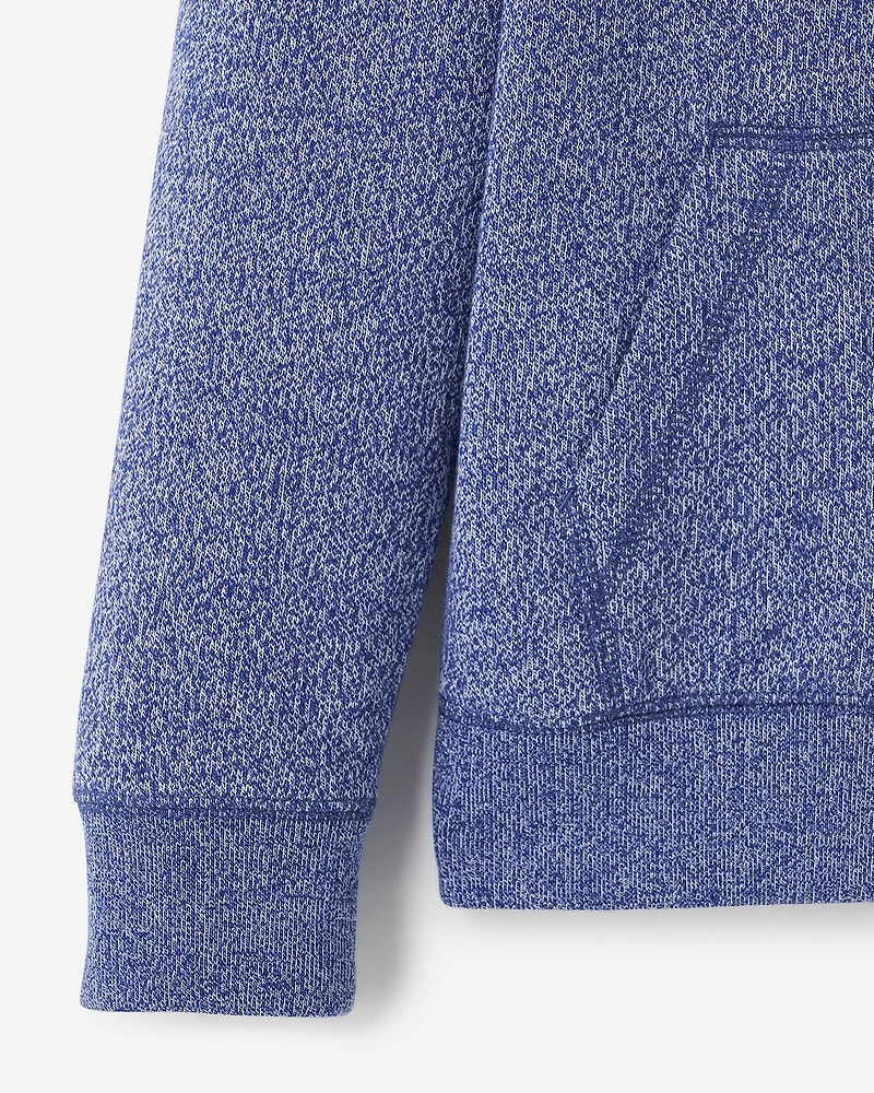Chandail original à capuchon et glissière en jersey bouclette de coton bio pour enfants