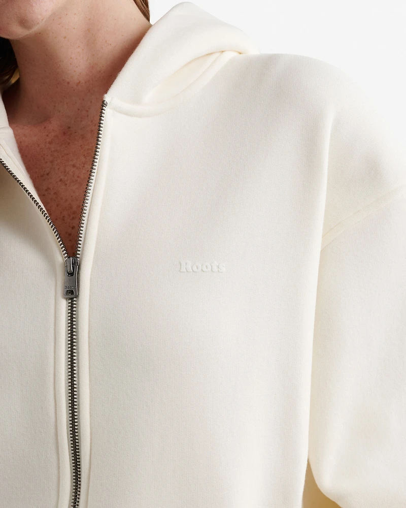 Chandail à capuchon et glissière en molleton Nuage