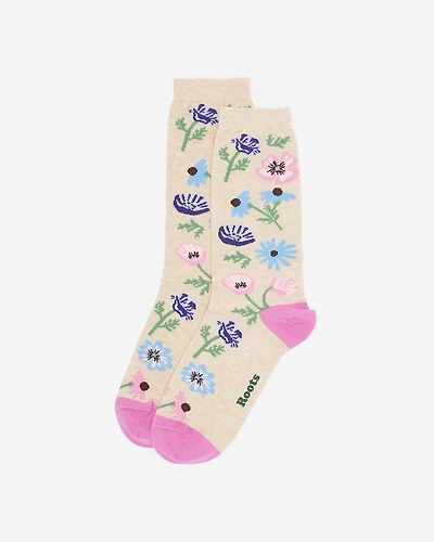 Adult Springfield Print Crew Sock