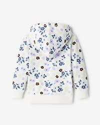 Chandail à capuchon et glissière motif floral pour tout-petit