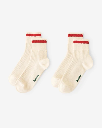 Womens Cotton Cabin Ankle Sock 2 Pack