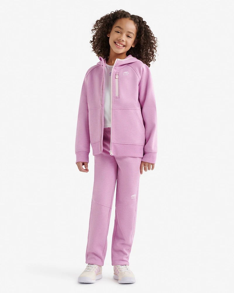 Chandail à capuchon et glissière en tissu interlock Recover pour enfants