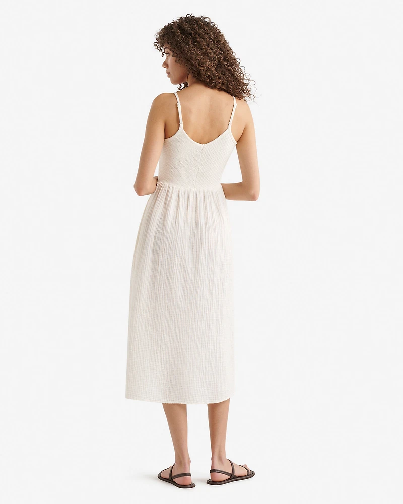 Robe nid-d’abeilles en gaze de coton Isla