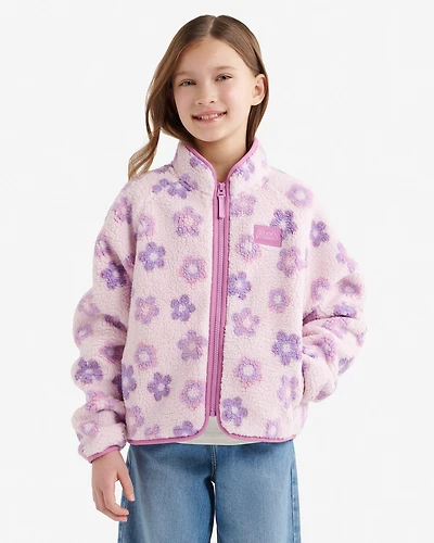 Blouson en mouton à motif floral pour filles