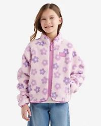 Blouson en mouton à motif floral pour filles