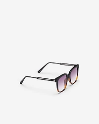 Womens Plastic Modified Square With Metal Temple Arms Sunglasses