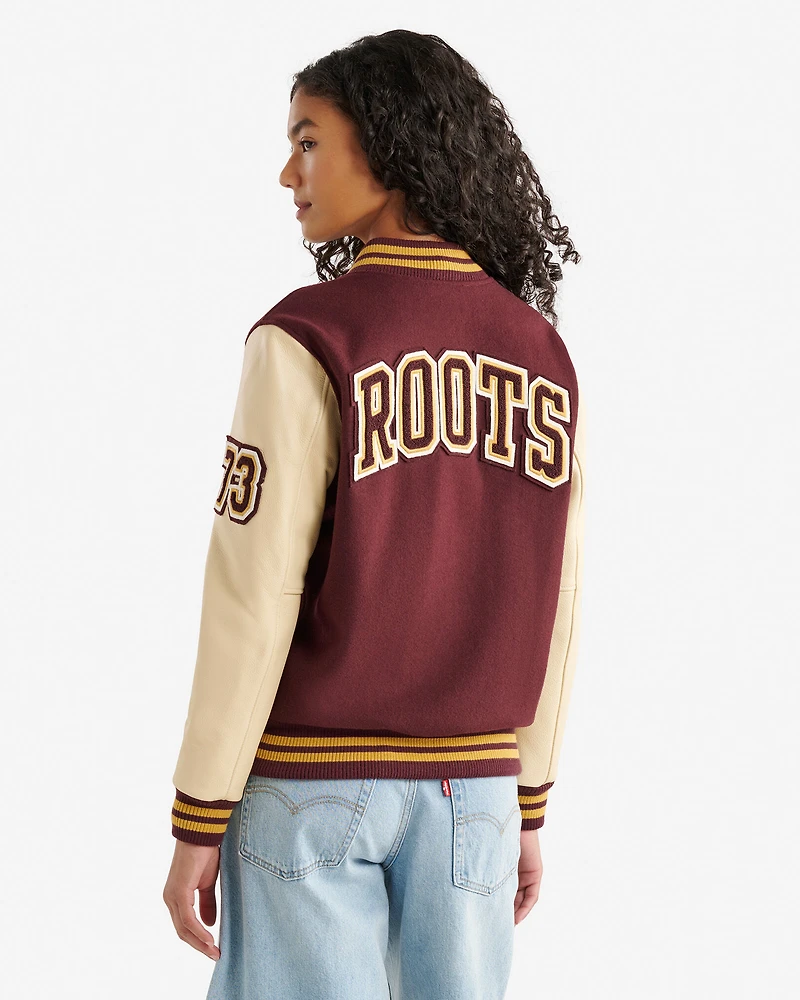 Blouson universitaire rétro pour femme
