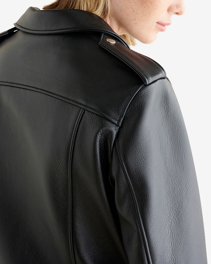 Blouson style moto classique en cuir Navigator