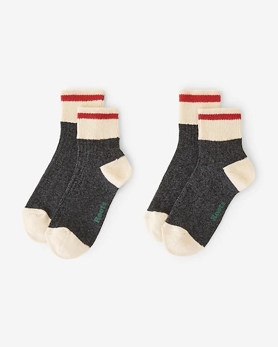 Womens Cotton Cabin Ankle Sock 2 Pack
