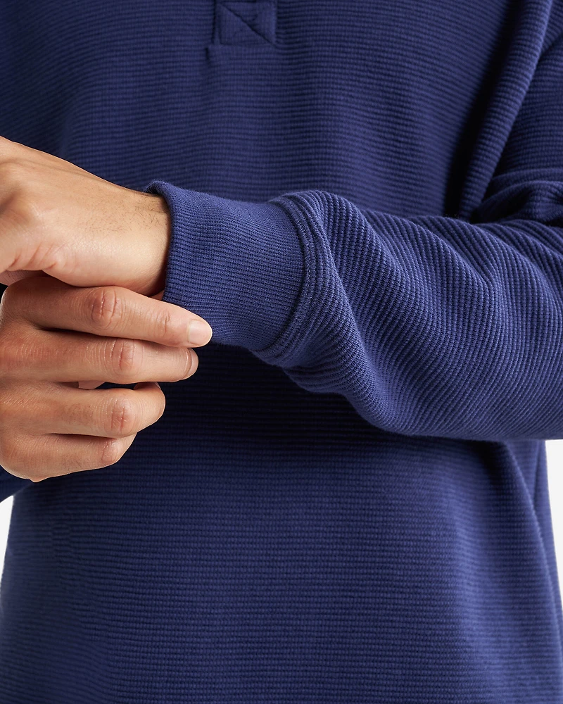 Chandail henley à col boutonné en tricot double Thompson