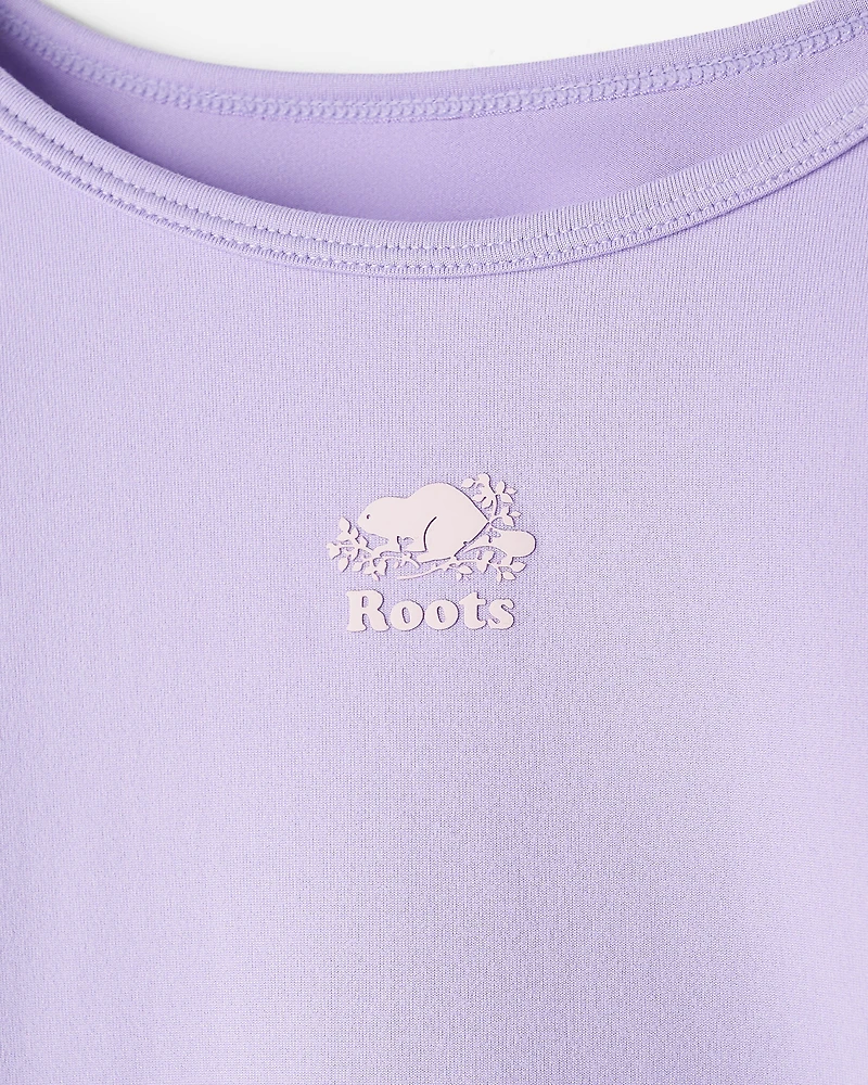 T-shirt sport à ourlet tulipe ajusté pour filles