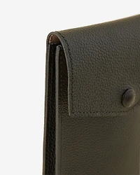Sac à bandoulière à goussets latéraux en accordéon pour téléphone en cuir Cervino