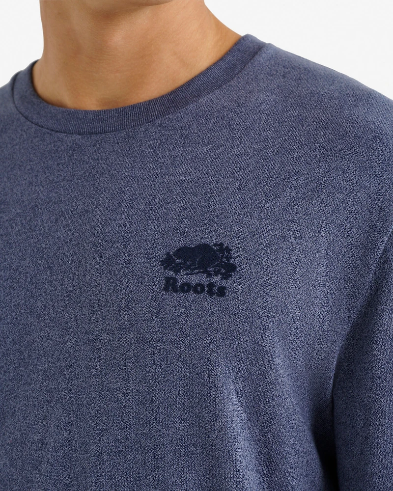 T-shirt poivré à manches longues en coton bio pour hommes