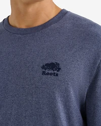 T-shirt poivré à manches longues en coton bio pour hommes