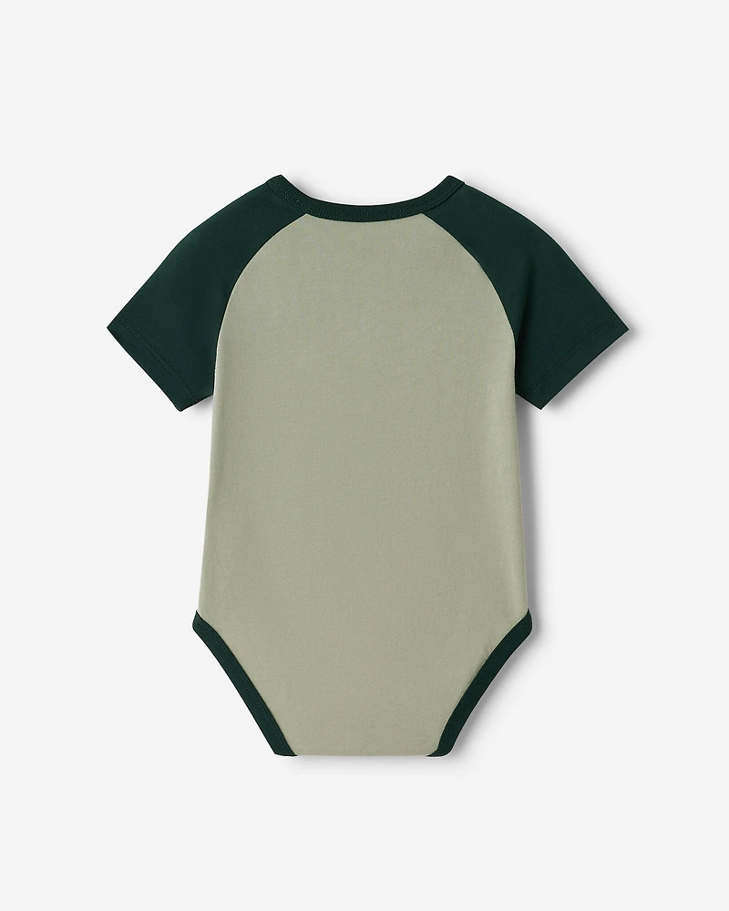 Baby Organic Cooper Baseball Short Sleeve Bodysuit
