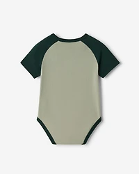 Baby Organic Cooper Baseball Short Sleeve Bodysuit