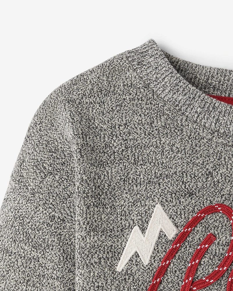 Chandail à col rond avec appliqué Cabane pour tout-petits