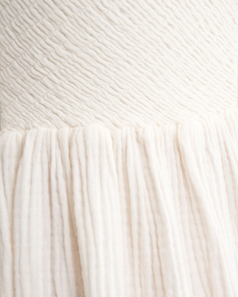 Robe nid-d’abeilles en gaze de coton Isla