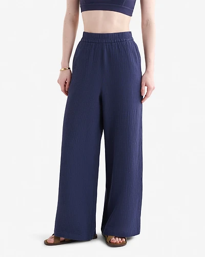 Isla Cotton Gauze Wide Leg Pant