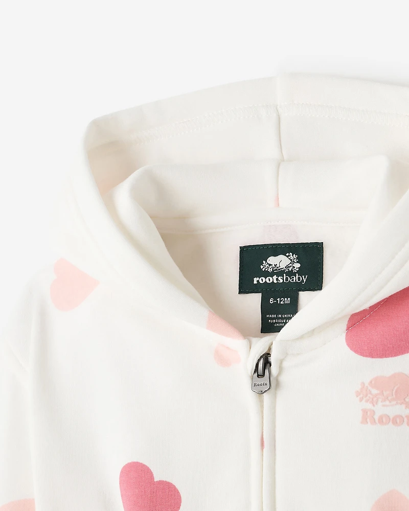 Chandail à capuchon et glissière douillet Amour Ourson pour bébés