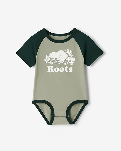 Baby Organic Cooper Baseball Short Sleeve Bodysuit