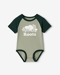 Baby Organic Cooper Baseball Short Sleeve Bodysuit