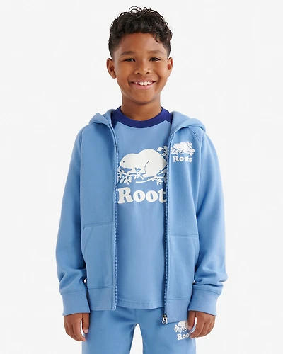 Chandail original à capuchon et glissière en coton bio pour enfants