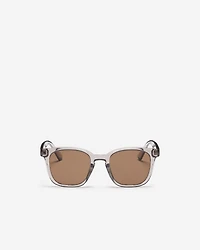Womens Plastic Modified Square Crystal Sunglasses