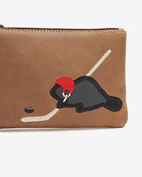 Pochette à glissière Castor hockey en cuir Cervino