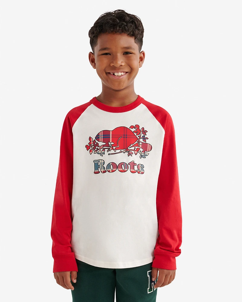 Kids Plaid Baseball T-Shirt