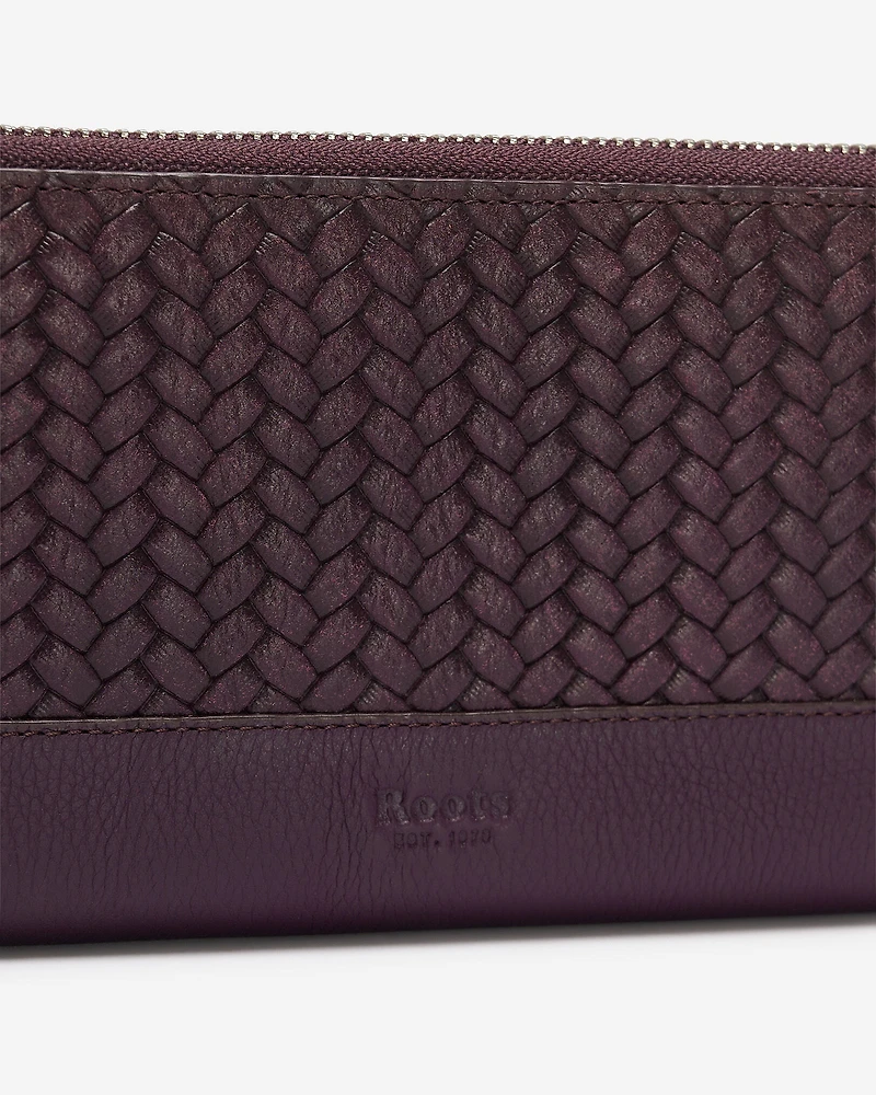 Zip Around Clutch Woven