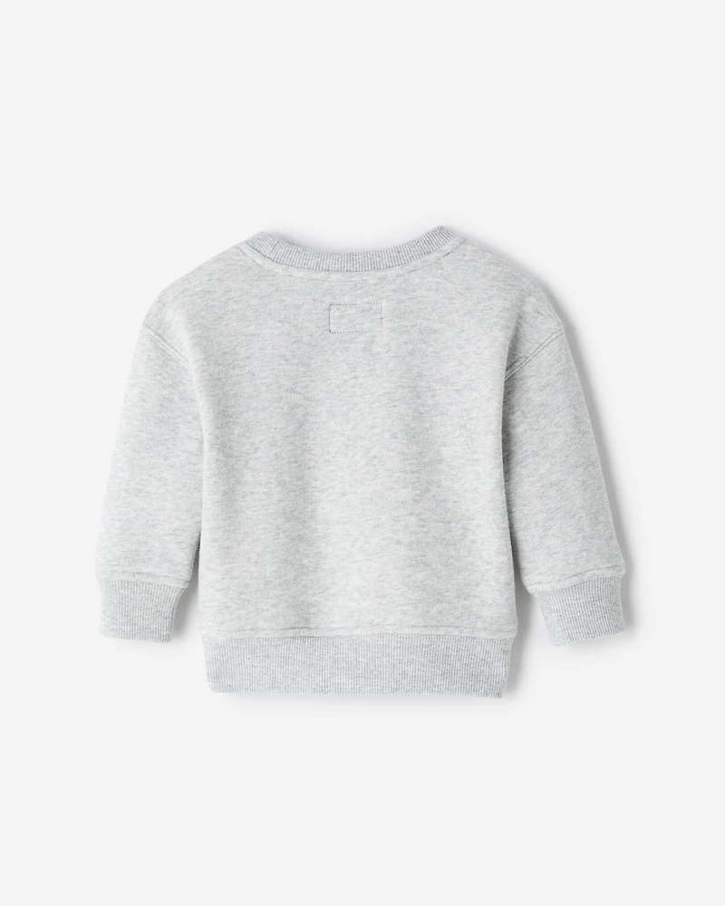 Baby Plaid Applique Crew Sweatshirt