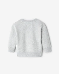 Baby Plaid Applique Crew Sweatshirt