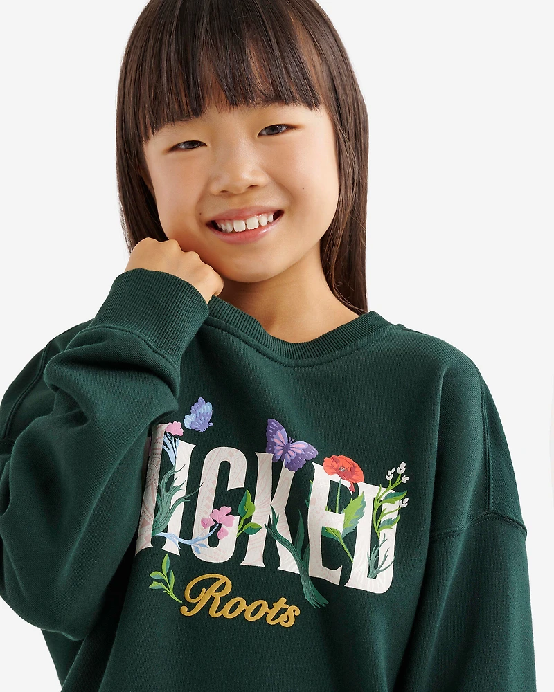 Chandail à col rond motif floral Roots X Wicked pour enfants