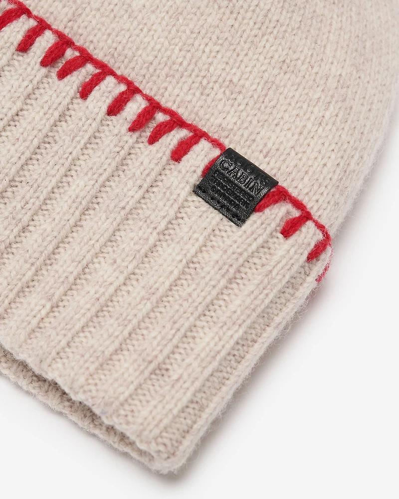 Tuque à liseré en point de feston