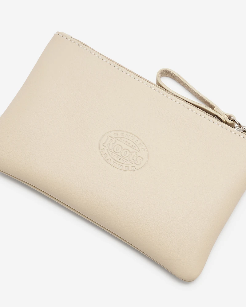Pochette moyenne à glissière en cuir Nuage