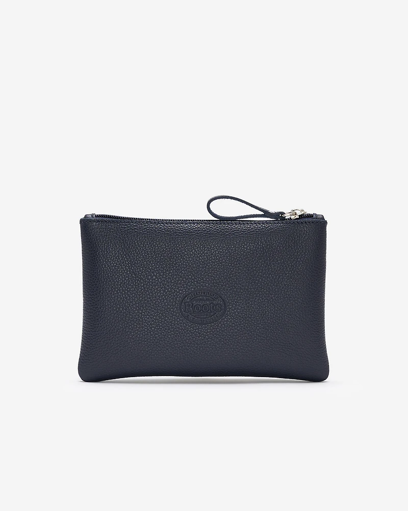 Grande pochette à glissière en cuir Cervino