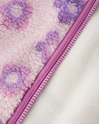 Blouson en mouton à motif floral pour filles