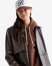 Womens Leather Trench Lake