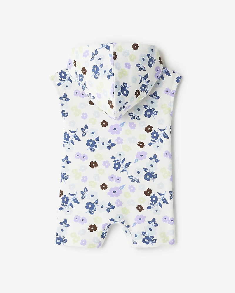 Barboteuse kangourou à motif floral pour bébé
