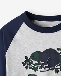 T-shirt style baseball à carreaux pour enfants