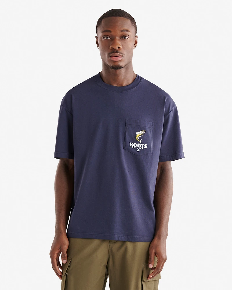 T-shirt décontracté à poche Faune sauvage pour homme