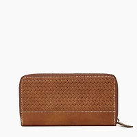 Zip Around Clutch Woven