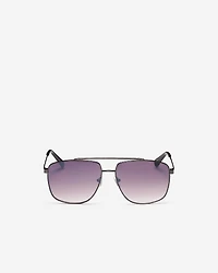 Womens Metal Square Aviator Sunglasses